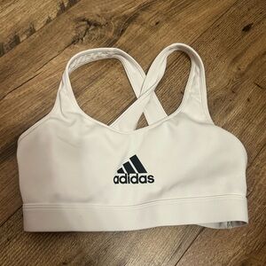 Adidas White Cross-Back Sports Top